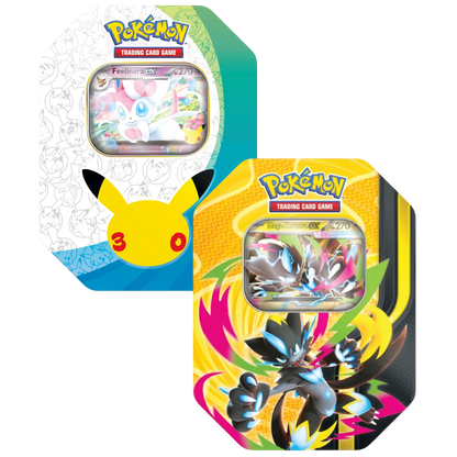 Pokemon 30 Jahre Edition Feelinara-ex & Mega-Zeraora-ex Tin Box Bundle (DE)